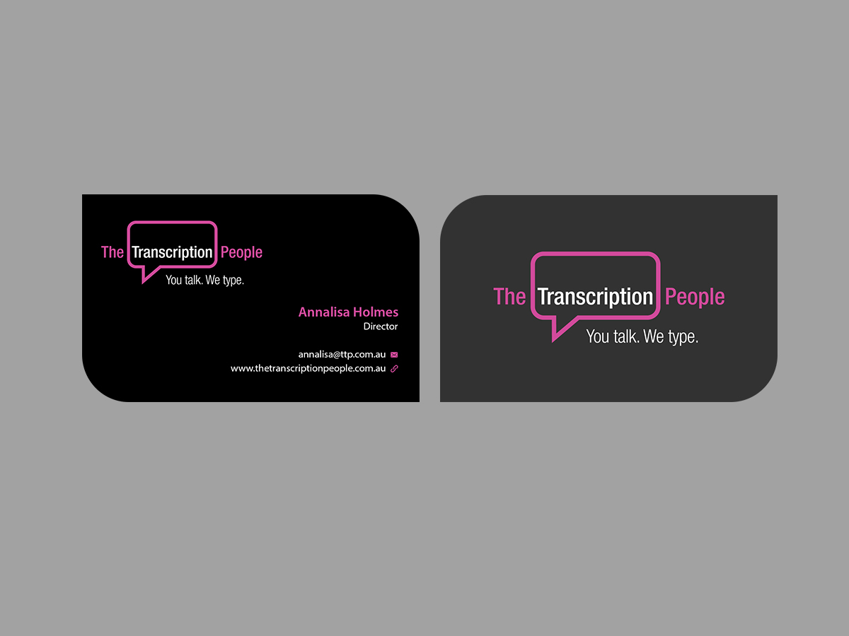 Business Card Design by Creations Box 2015 for The Transcription People Pty Ltd | Design #9796131