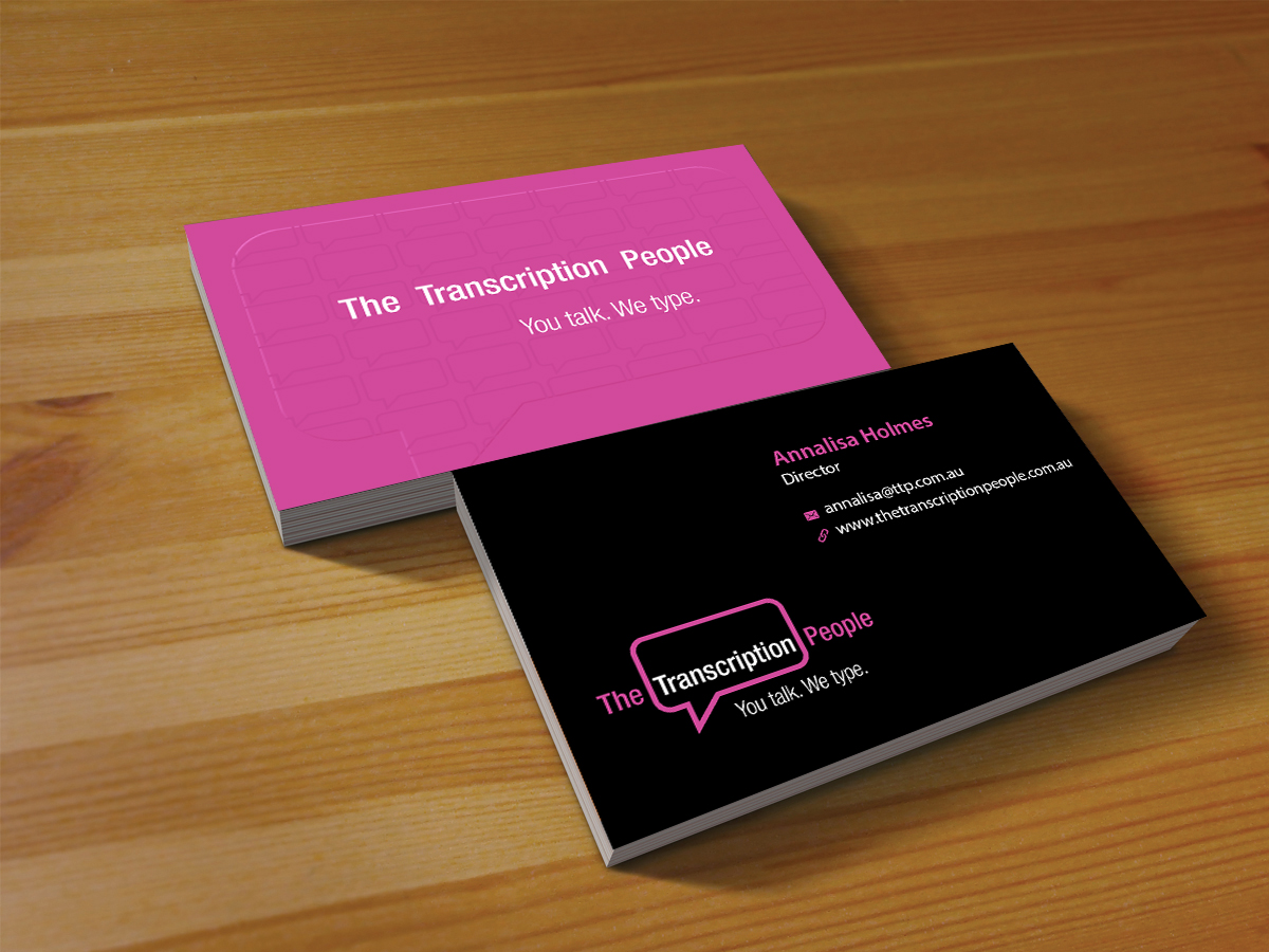 Visitenkarten-Design von Creations Box 2015 für The Transcription People Pty Ltd | Design #9796133