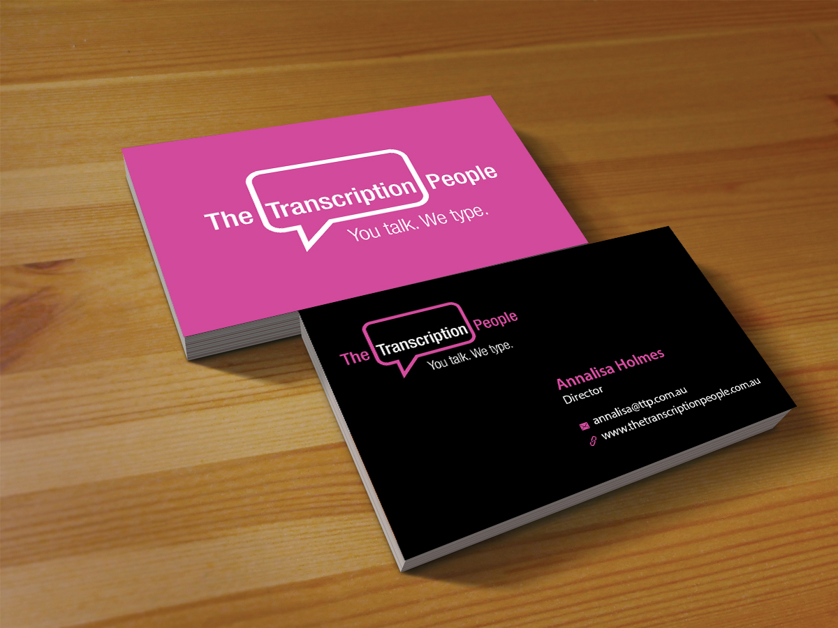 Business Card Design by Creations Box 2015 for The Transcription People Pty Ltd | Design #9796134