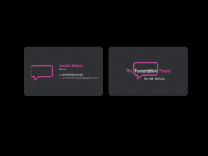 Design de Carte de Visite par Creations Box 2015 pour The Transcription People Pty Ltd | Design : #9796137
