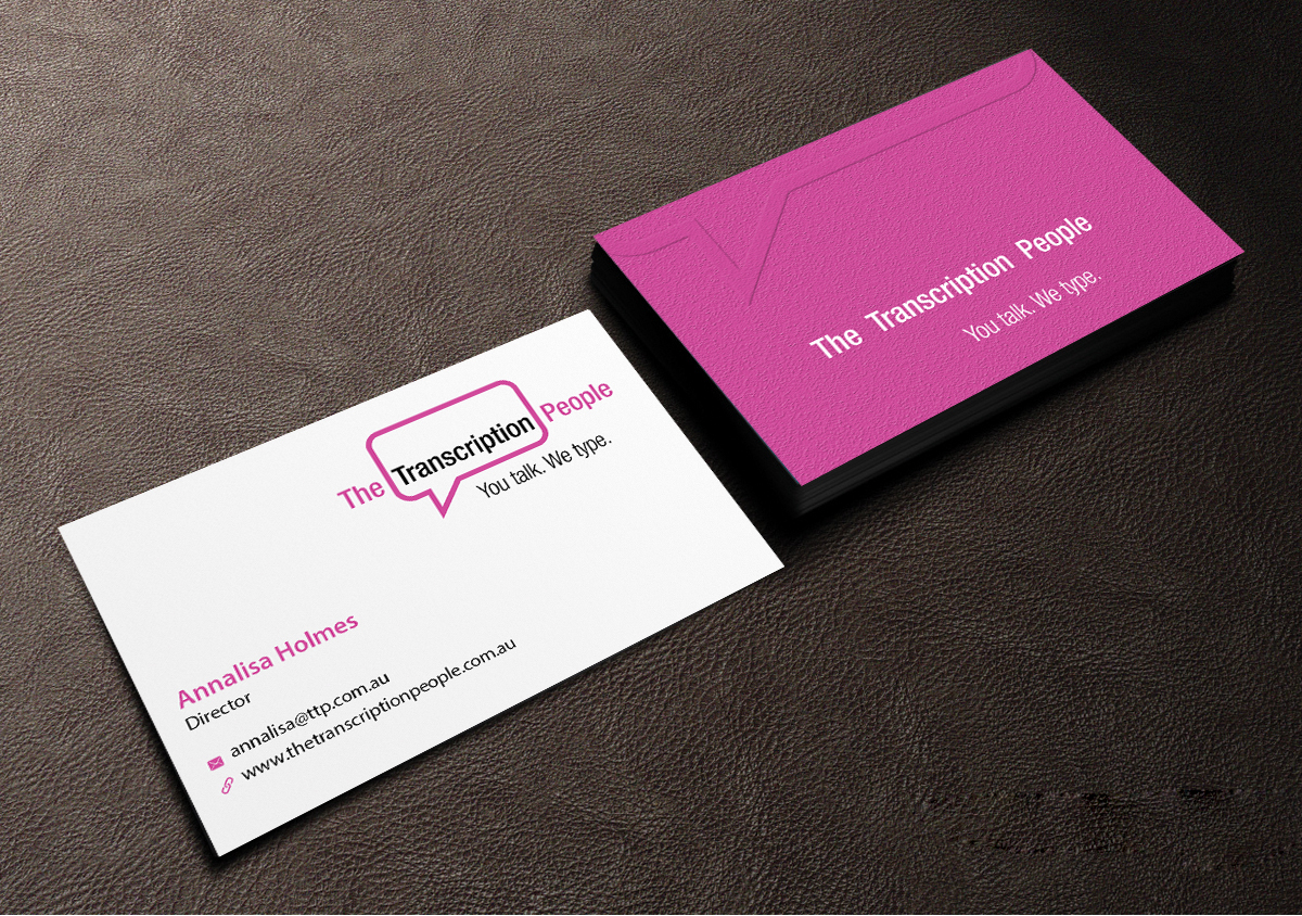 Business Card Design by Creations Box 2015 for The Transcription People Pty Ltd | Design #9796139