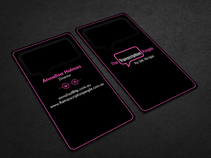 Business Card Design by Omee63 for The Transcription People Pty Ltd | Design #9788234