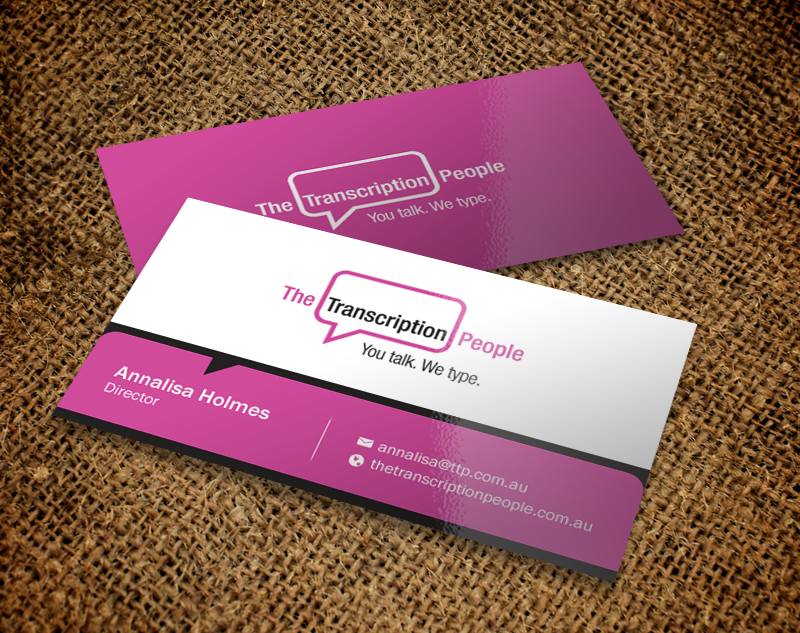 Visitenkarten-Design von Brand aid für The Transcription People Pty Ltd | Design #9792372