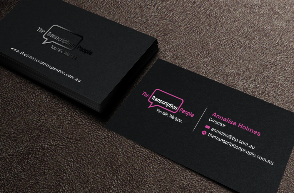 Diseño de Tarjeta de Presentación por Brand aid para The Transcription People Pty Ltd | Diseño #9792375