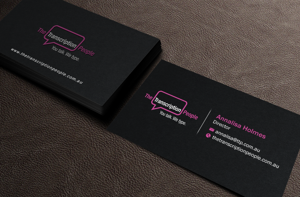 Business Card Design by Brand aid for The Transcription People Pty Ltd | Design #9792377