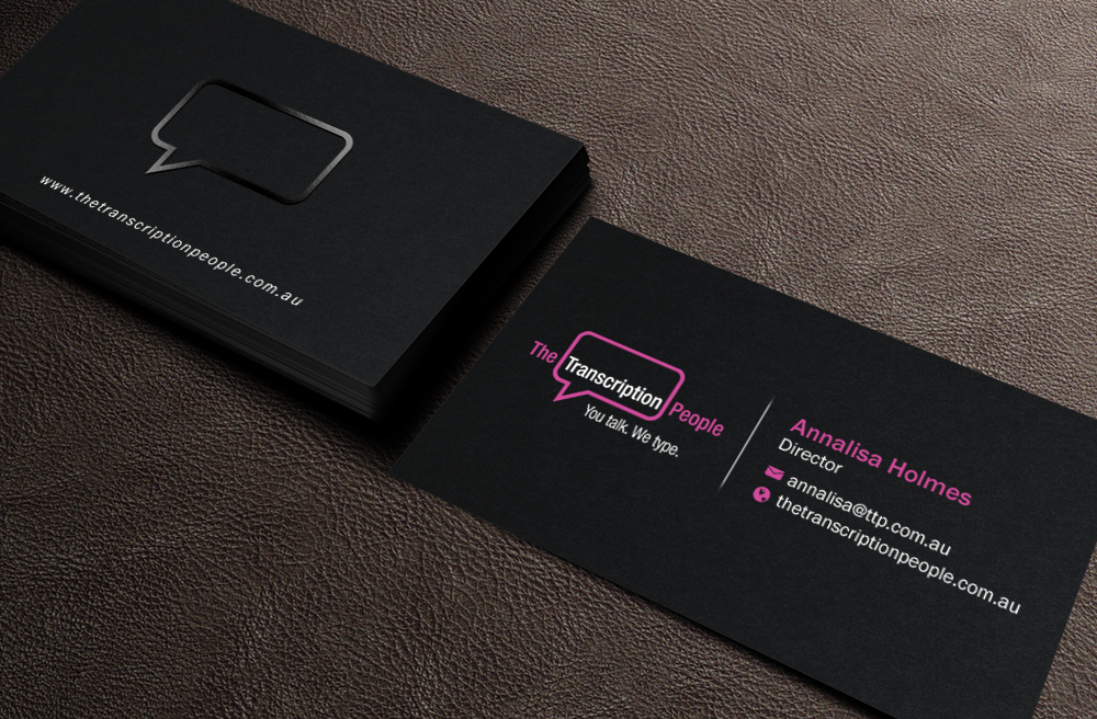 Business Card Design by Brand aid for The Transcription People Pty Ltd | Design #9792378