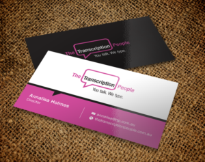 Visitenkarten-Design von Brand aid für The Transcription People Pty Ltd | Design #9795240
