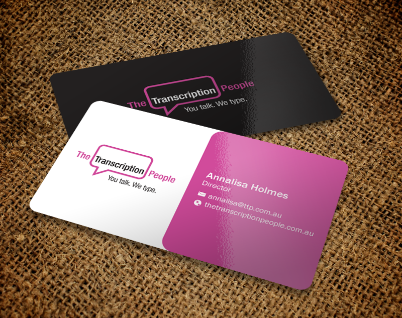 Business Card Design by Brand aid for The Transcription People Pty Ltd | Design #9795243