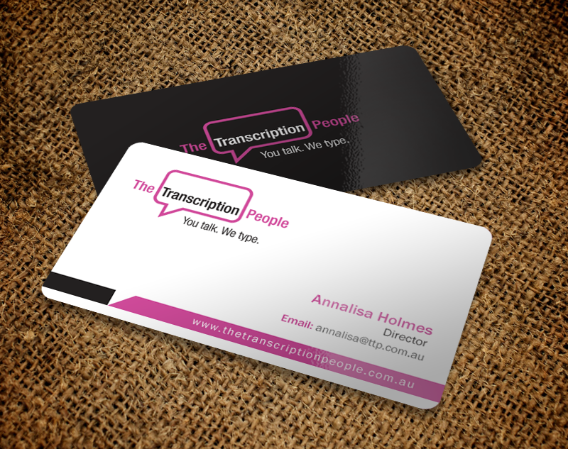 Business Card Design by Brand aid for The Transcription People Pty Ltd | Design #9795245