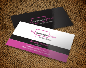 Business Card Design by Brand aid for The Transcription People Pty Ltd | Design: #9795247