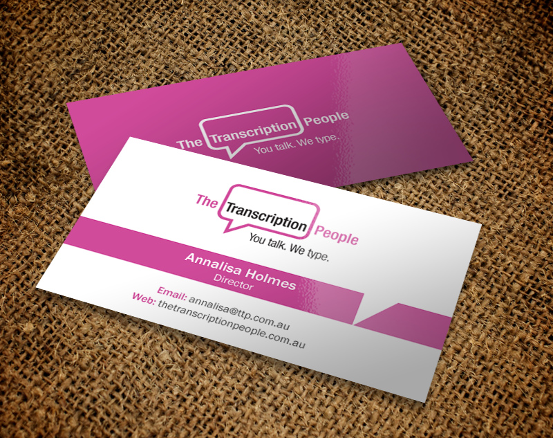 Business Card Design by Brand aid for The Transcription People Pty Ltd | Design #9795248
