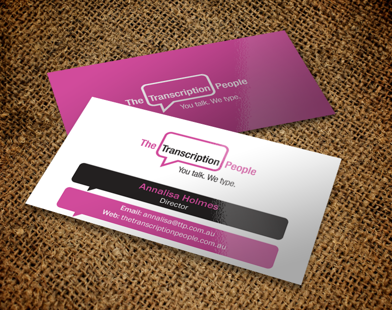 Business Card Design by Brand aid for The Transcription People Pty Ltd | Design #9795249