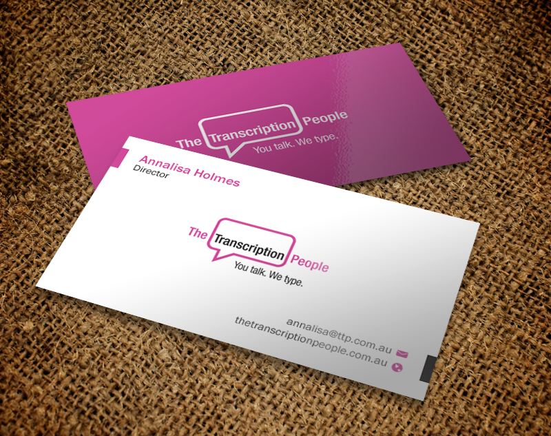 Business Card Design by Brand aid for The Transcription People Pty Ltd | Design #9795250