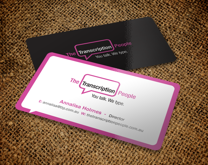 Business Card Design by Brand aid for The Transcription People Pty Ltd | Design #9795252