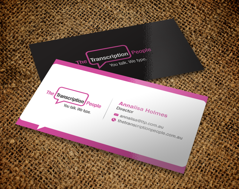 Business Card Design by Brand aid for The Transcription People Pty Ltd | Design #9795253