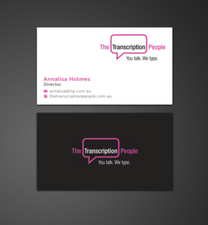 Business Card Design by chandrayaan.creative for The Transcription People Pty Ltd | Design: #9792171