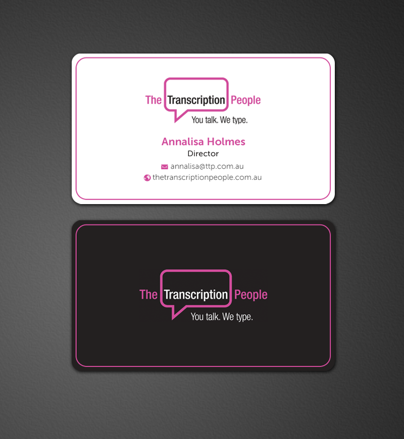 Business Card Design by chandrayaan.creative for The Transcription People Pty Ltd | Design #9792172