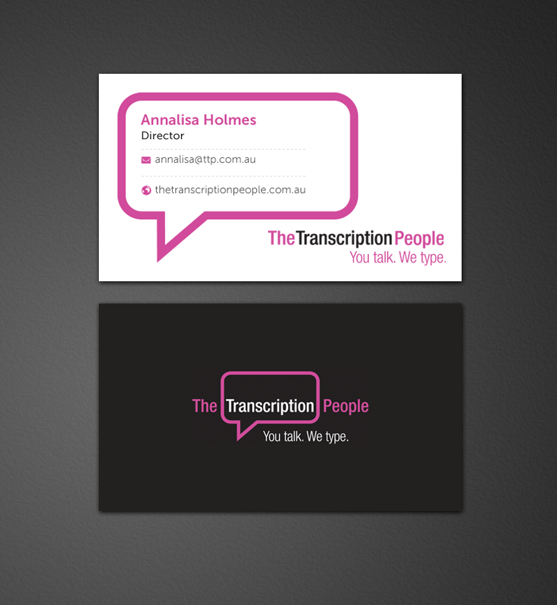 Business Business Card Design for The Transcription People Pty Ltd by