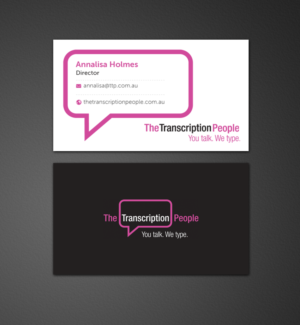 Business Card Design by chandrayaan.creative for The Transcription People Pty Ltd | Design: #9792176