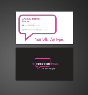 Business Card Design by chandrayaan.creative for The Transcription People Pty Ltd | Design: #9792177