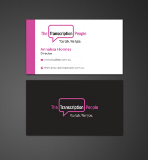Business Card Design by chandrayaan.creative for The Transcription People Pty Ltd | Design: #9792178