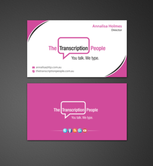 Business Card Design by chandrayaan.creative for The Transcription People Pty Ltd | Design: #9792181
