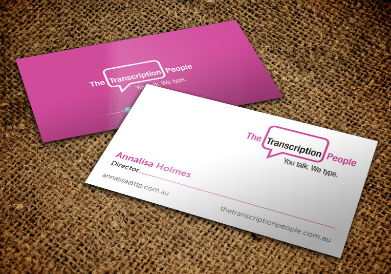 Business Card Design by chandrayaan.creative for The Transcription People Pty Ltd | Design #9792186