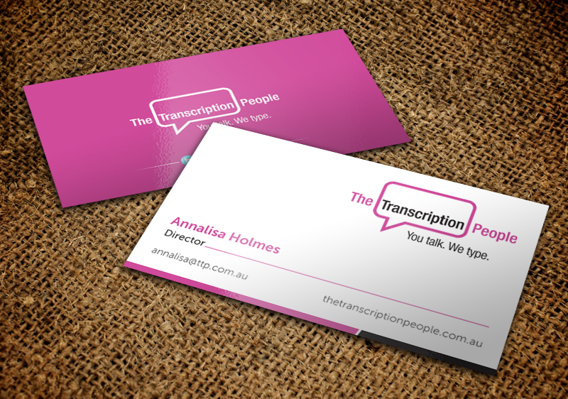 Business Card Design by chandrayaan.creative for The Transcription People Pty Ltd | Design #9792188