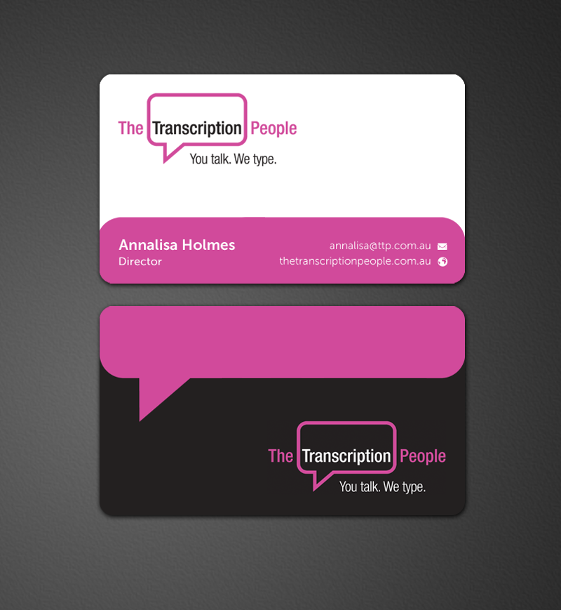 Visitenkarten-Design von chandrayaan.creative für The Transcription People Pty Ltd | Design #9795100