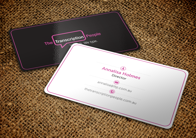 Business Card Design by chandrayaan.creative for The Transcription People Pty Ltd | Design #9795101
