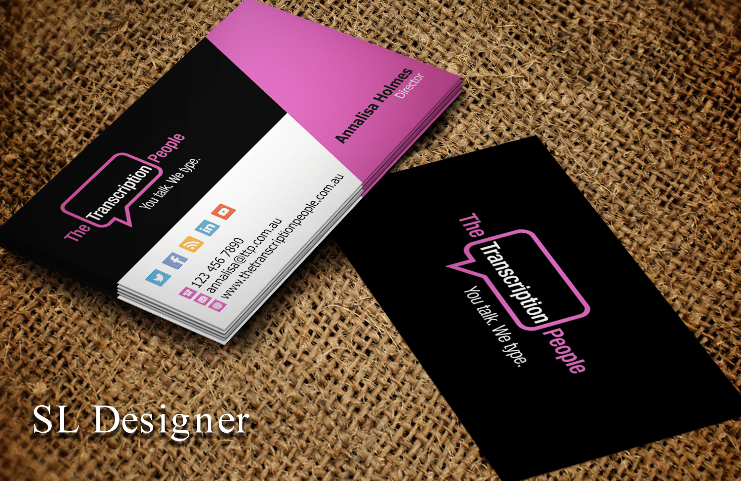 Business Card Design by SL Designer for The Transcription People Pty Ltd | Design #9781286
