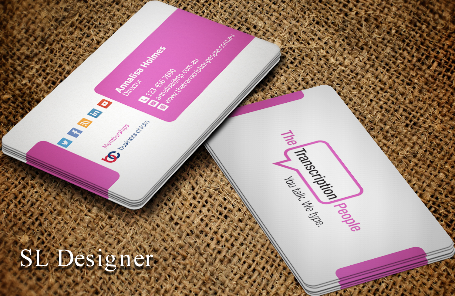 Business Card Design by SL Designer for The Transcription People Pty Ltd | Design #9781292