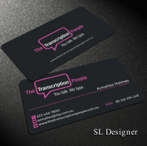 Business Card Design by SL Designer for The Transcription People Pty Ltd | Design: #9781298