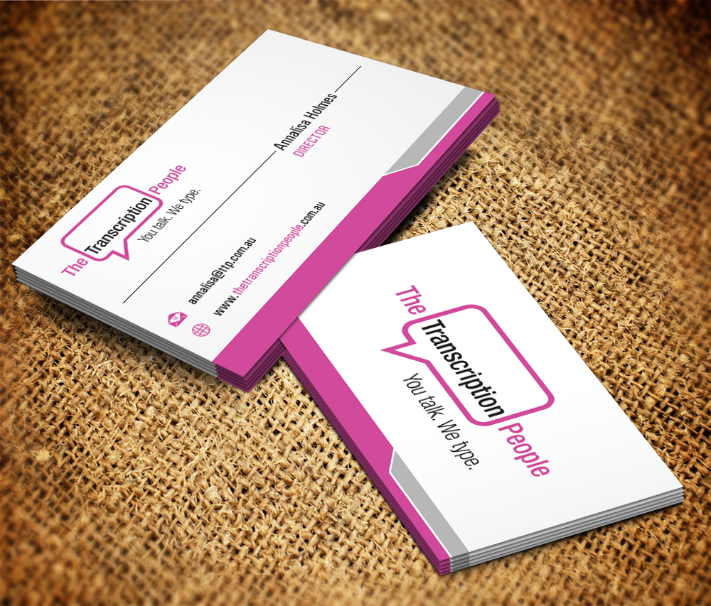 Business Card Design by Owaisias for The Transcription People Pty Ltd | Design #9780229
