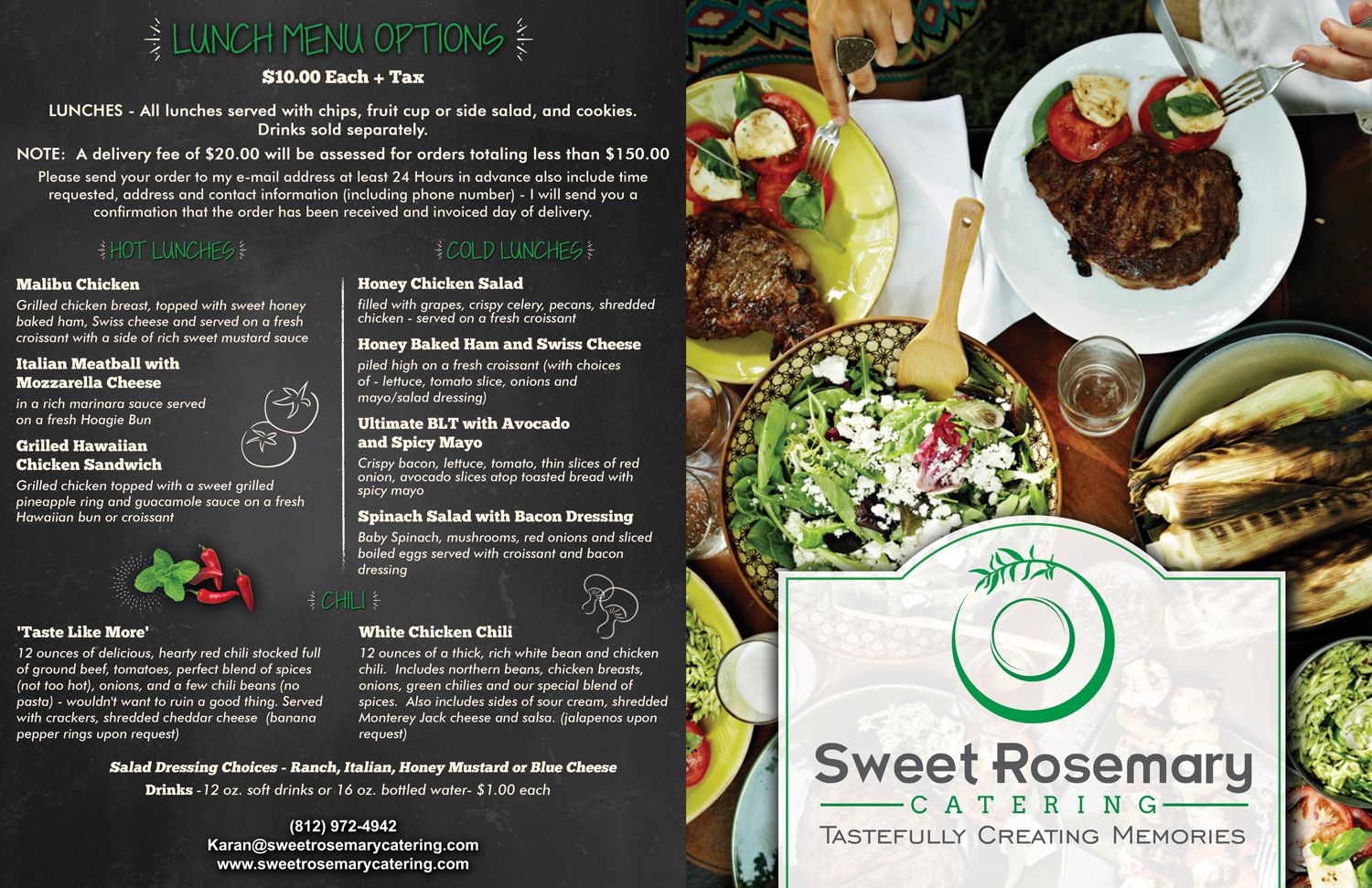 Menu Design by Tomi and Edó for Sweet Rosemary Catering | Design #10098117