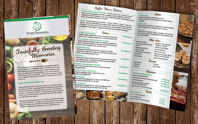 Diseño de Menú por tszalay para Sweet Rosemary Catering | Diseño #9884774