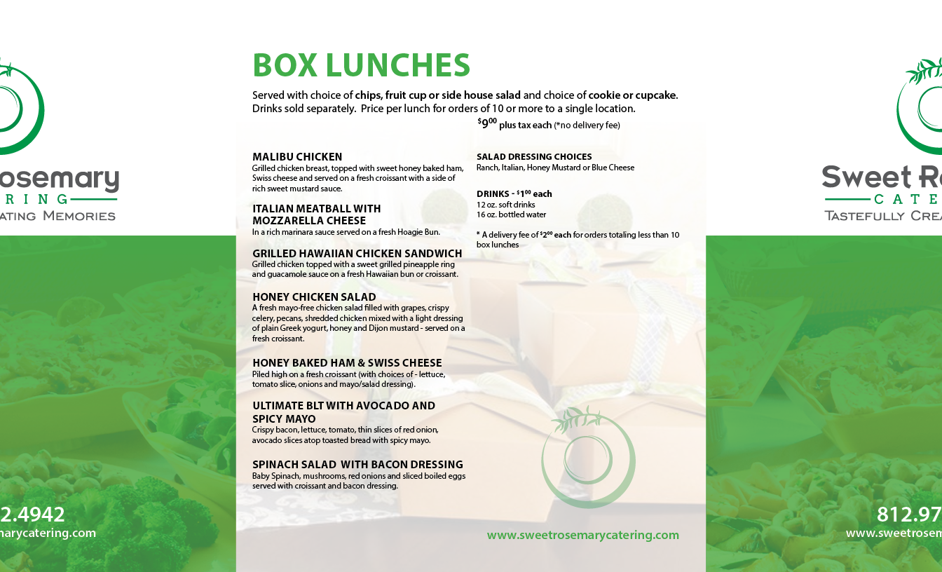 Menu Design by Ellen Exposurepdp for Sweet Rosemary Catering | Design #9848265