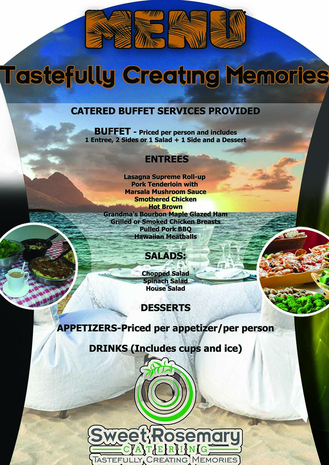 Menu Design by VladimirM85 for Sweet Rosemary Catering | Design #9850478