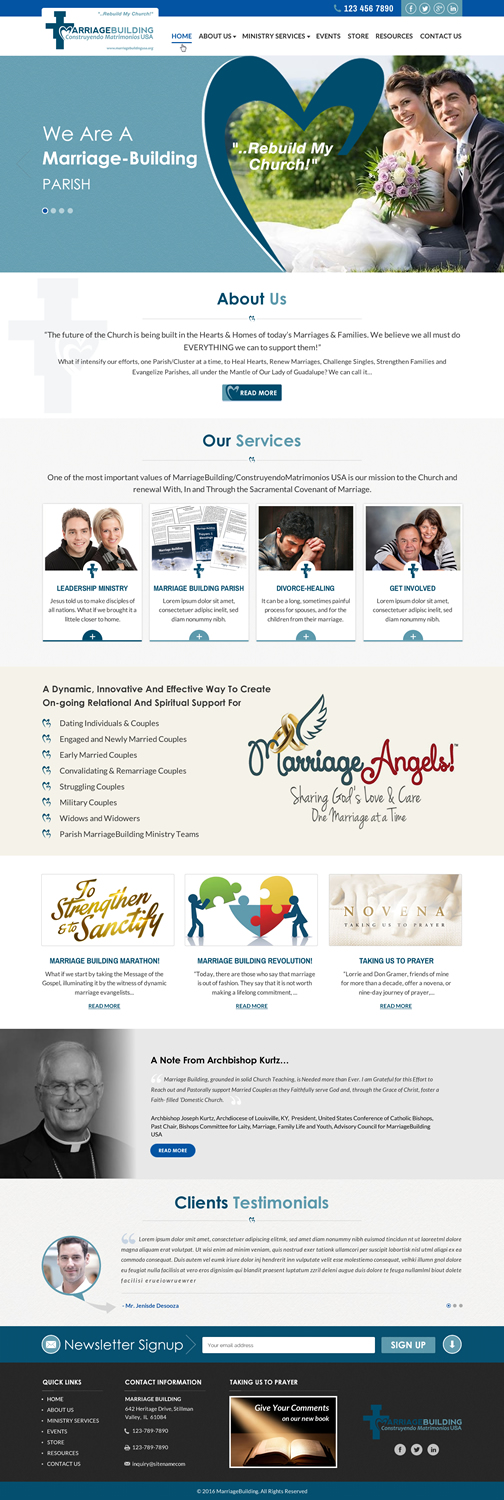 Web Design by Sbss for MarriageBuilding USA | Design #9890878