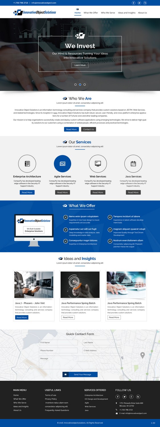 Professional, Serious Web Design for Innovative Object Solutions, Inc ...
