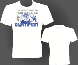 Motivational T-shirt design for a swim camp with Olympian | T-shirt Design by jayneel_s