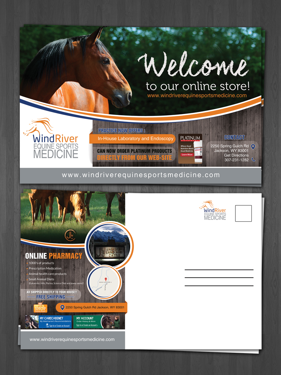 Design de Carte Postale par hih7 pour Wind River Equine Sports Medicine | Design : #9878184
