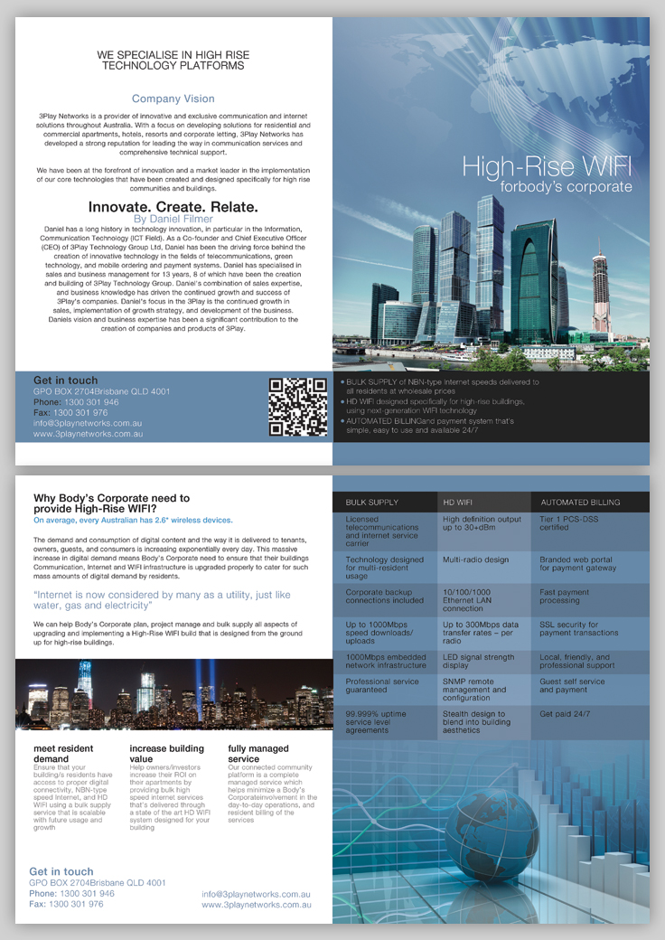 Design de Flyer par Latest Design Ideas pour 3Play Networks Pty Ltd | Design #2148656