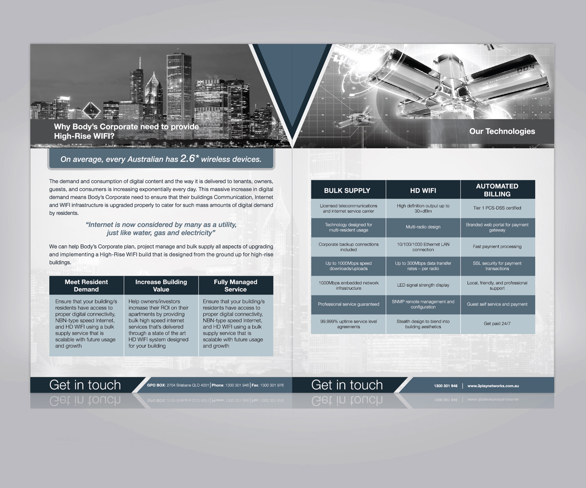 Flyer Design by M.Shahnawaz Siddiqui for 3Play Networks Pty Ltd | Design #2164549
