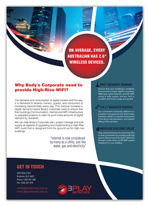 Flyer-Design von Bogi für 3Play Networks Pty Ltd | Design: #2169255