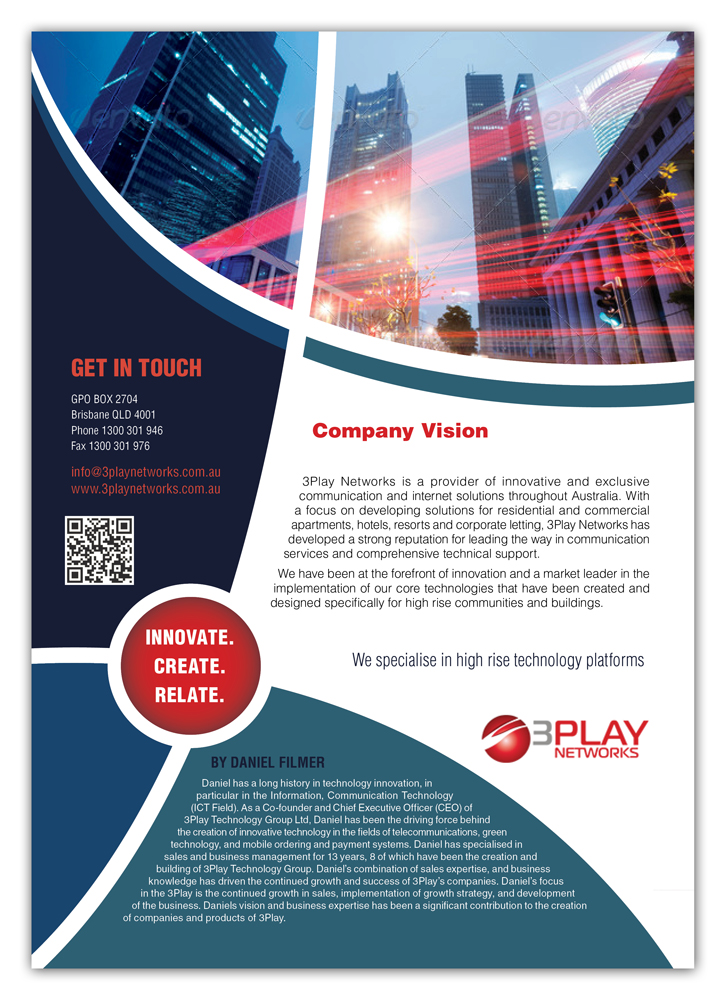 Flyer Design by Bogi for 3Play Networks Pty Ltd | Design #2169260