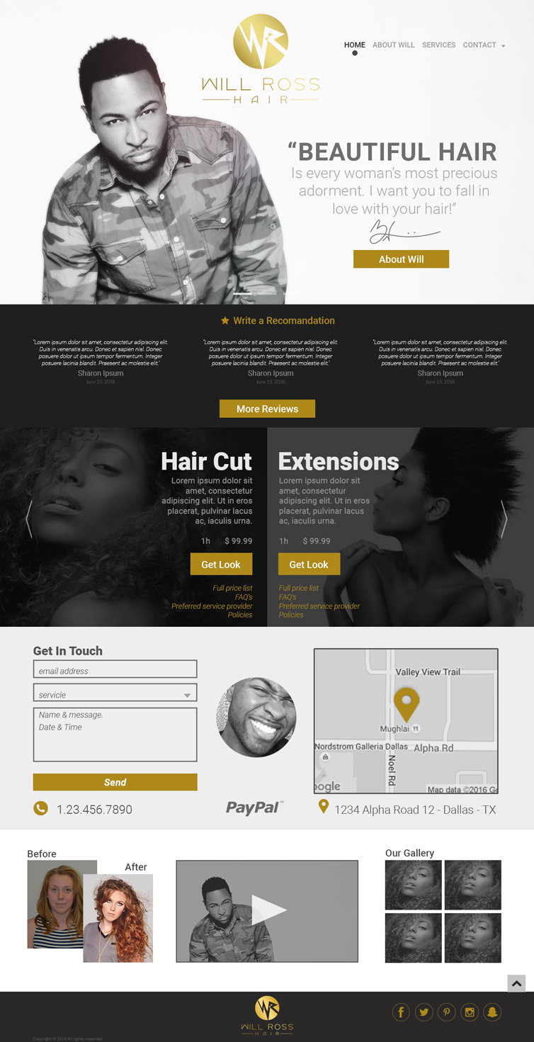Web Design by lionx for Stylist Will Ross | Design #10685506