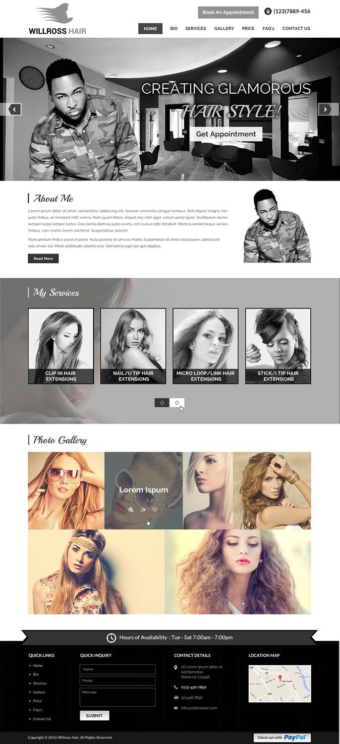 Web Design by Sbss for Stylist Will Ross | Design #9890726