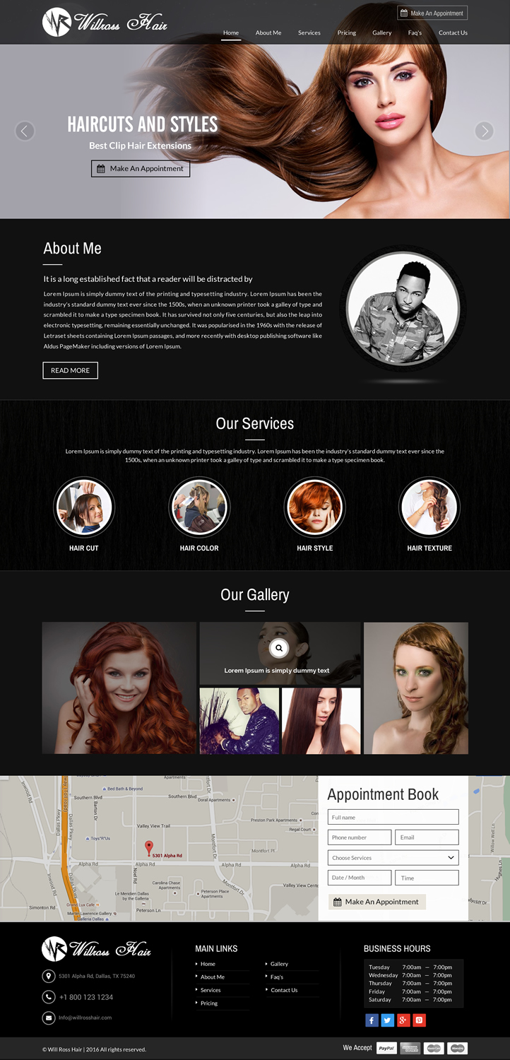 Web Design by Sbss for Stylist Will Ross | Design #9893323