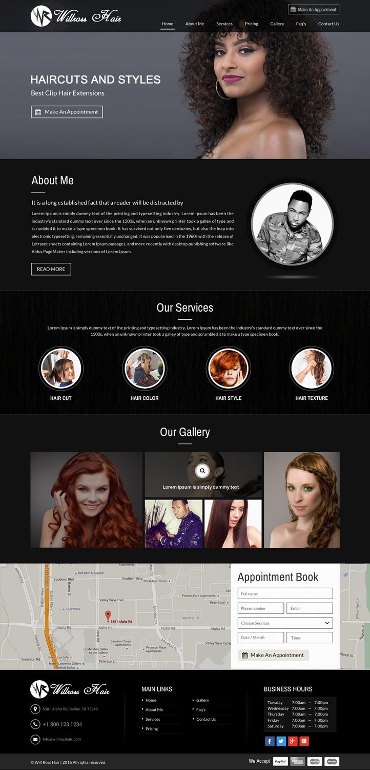 Web Design by Sbss for Stylist Will Ross | Design #9893325